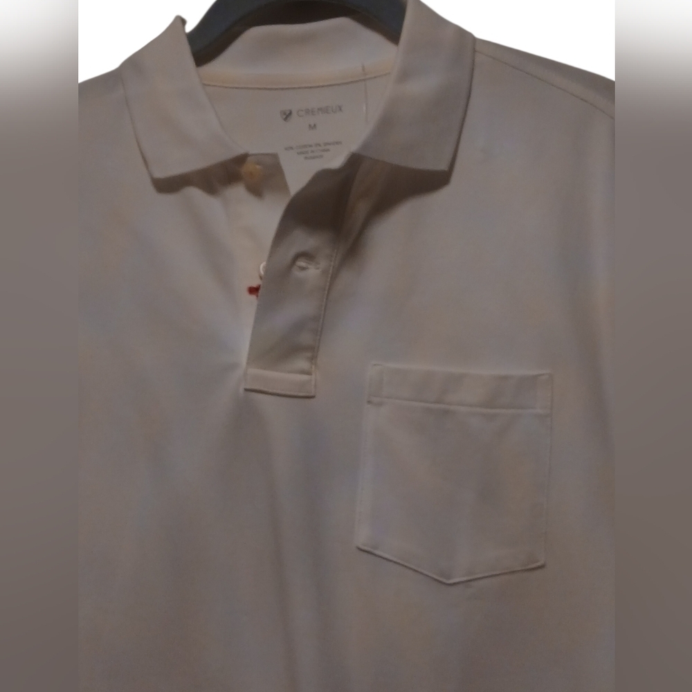Cremieux - NWT White Polo W/Pocket, Short Sleeve, 92% Cotton, 8% Spandex, Size M - Picture 4 of 10